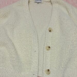 Women's Cream Cardigan Sweater